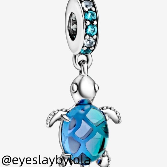 Pandora Murano Glass Sea Turtle Dangle Charm - Picture 1 of 7